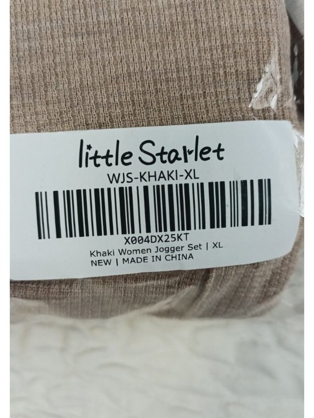 Little Starlet Women's Jogger Set Size XL Khaki 2 Piece Set Lounge Pajamas Long - Picture 12 of 13